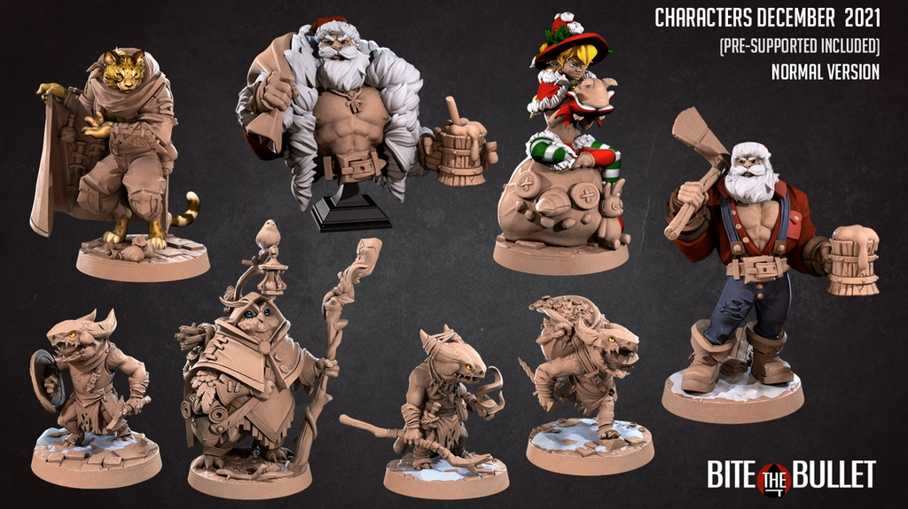 Bullet Town Christmas Miniatures (Full Set) | Fantasy Miniature | Bite the Bullet