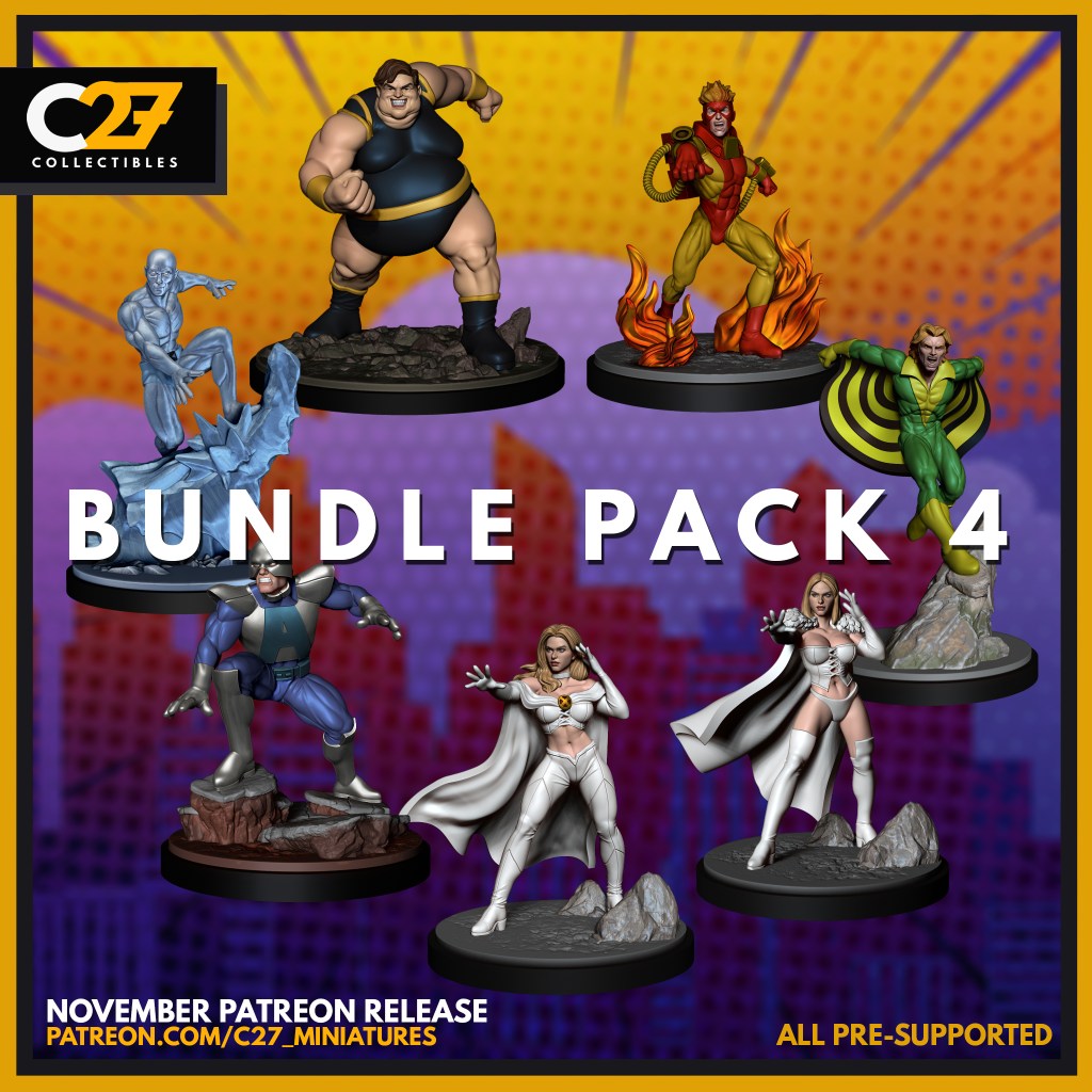 90s Mutant 4 Miniatures | Heroes | Sci-Fi Miniature | C27 Studio