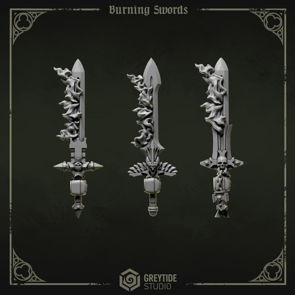 Flaming Swords | Eternal Pilgrims | Conversion Bits For 28mm 32mm Sci-fi Marines