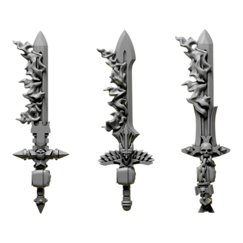Flaming Swords | Eternal Pilgrims | Conversion Bits For 28mm 32mm Sci-fi Marines