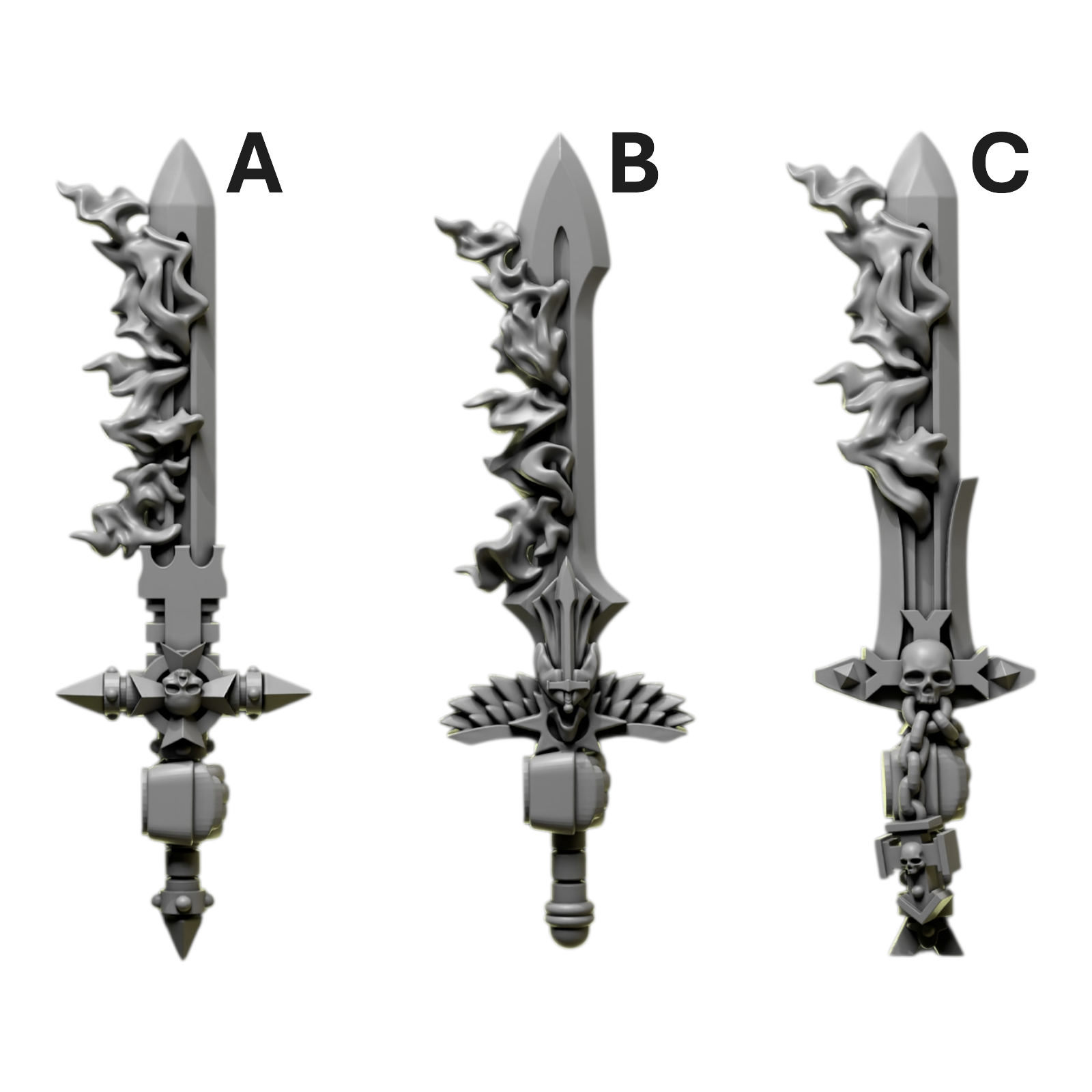Flaming Swords | Eternal Pilgrims | Conversion Bits For 28mm 32mm Sci-fi Marines
