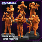 Cobra Alley Viper Troopers Cyberpunk Miniatures Set Papsikels Sci-Fi Resin Models