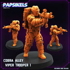 Cobra Alley Viper Troopers Cyberpunk Miniatures Set Papsikels Sci-Fi Resin Models