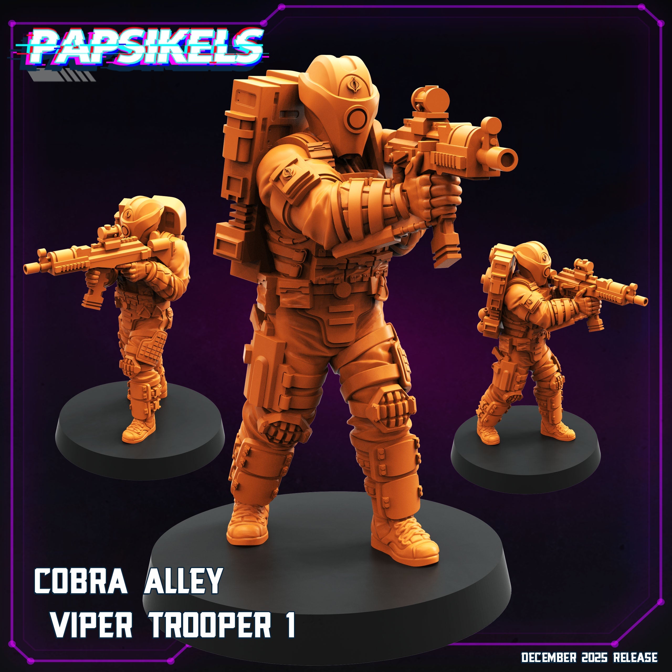 Cobra Alley Viper Troopers Cyberpunk Miniatures Set Papsikels Sci-Fi Resin Models