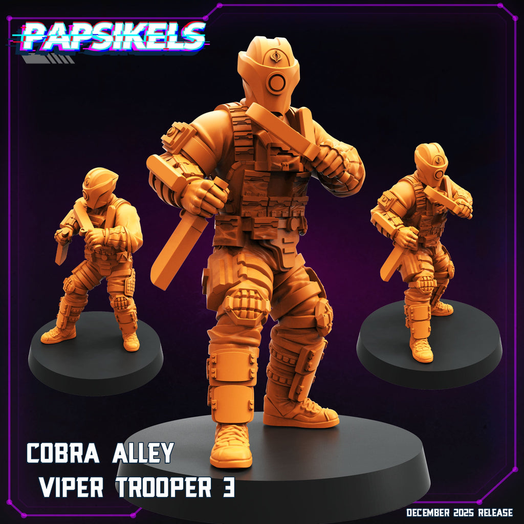 Cobra Alley Viper Troopers Cyberpunk Miniatures Set Papsikels Sci-Fi Resin Models