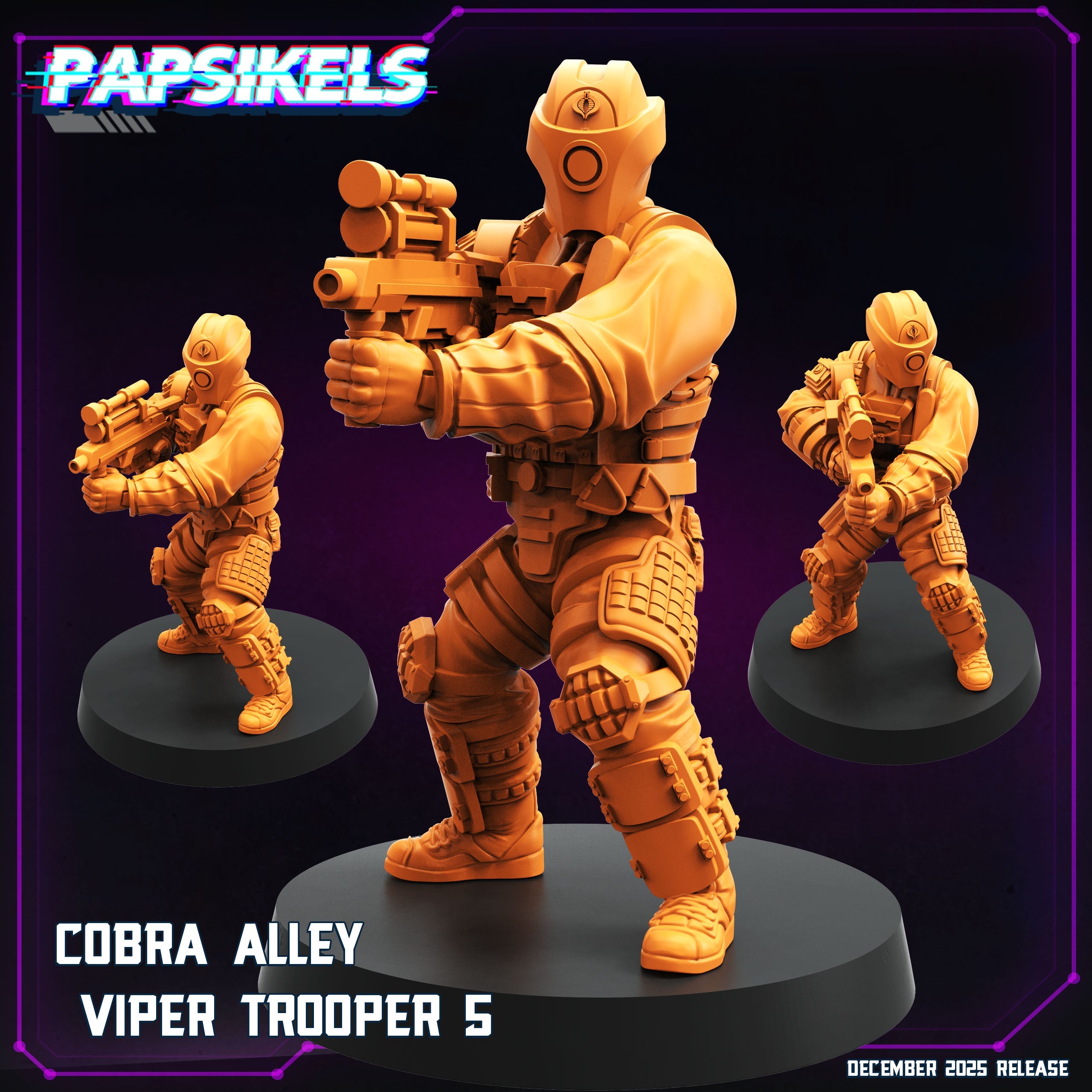 Cobra Alley Viper Troopers Cyberpunk Miniatures Set Papsikels Sci-Fi Resin Models