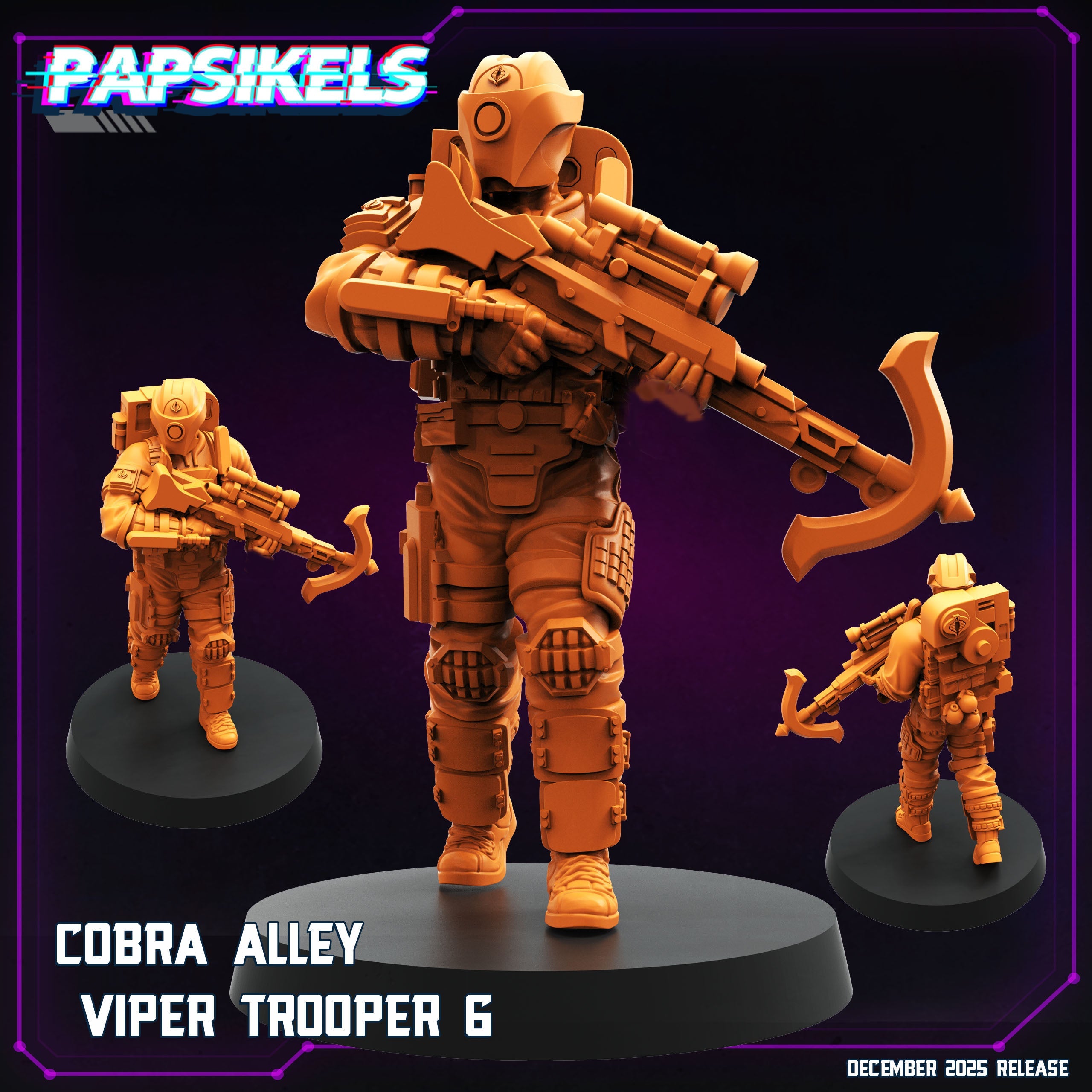 Cobra Alley Viper Troopers Cyberpunk Miniatures Set Papsikels Sci-Fi Resin Models