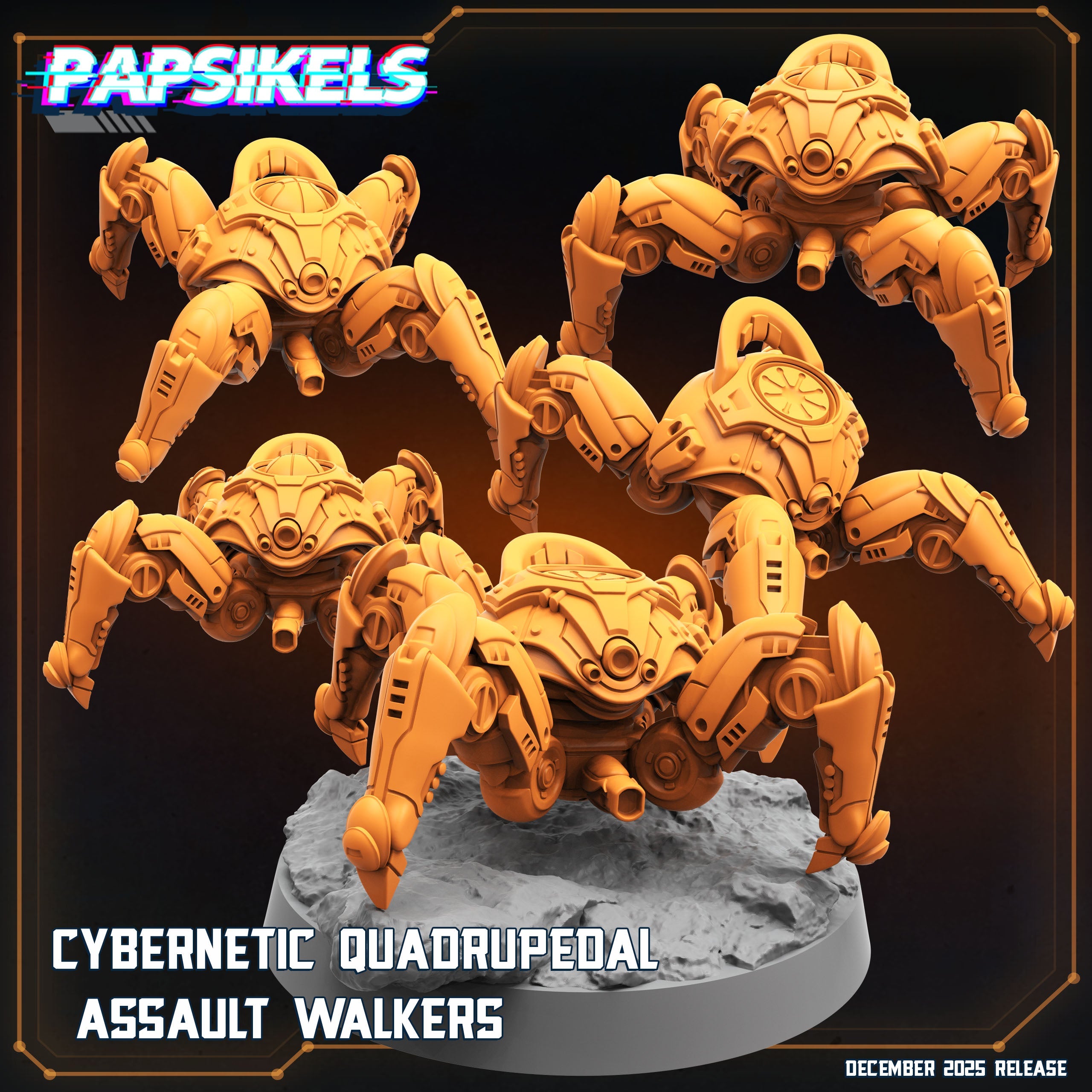 Cybernetic Quadrupedal Assault Walkers | Papsikels | Hive Wars | 28mm or 32mm Scale | Resin Miniatures