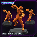 Cyber Dwarf Alchemist Cyberpunk Papsikels Resin Miniature Space Dwarf Engineer Sci Fi RPG Tabletop Wargaming Model Set of 3