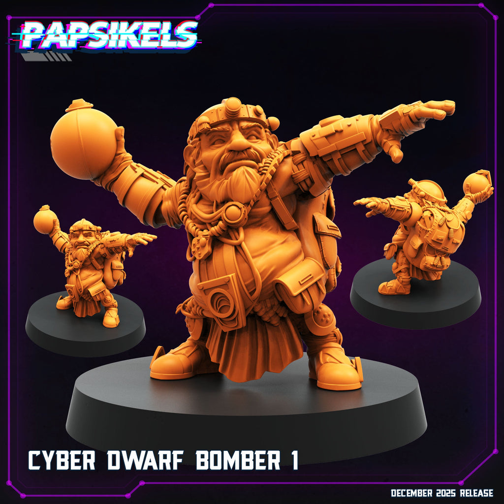 Cyberpunk Dwarf Bombers Papsikels Resin Miniatures