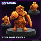 Cyberpunk Dwarf Bombers Papsikels Resin Miniatures