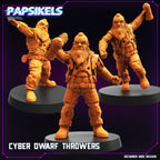 Cyberpunk Dwarf Throwers Papsikels Resin Miniatures