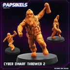 Cyberpunk Dwarf Throwers Papsikels Resin Miniatures