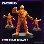 Cyberpunk Dwarf Throwers Papsikels Resin Miniatures