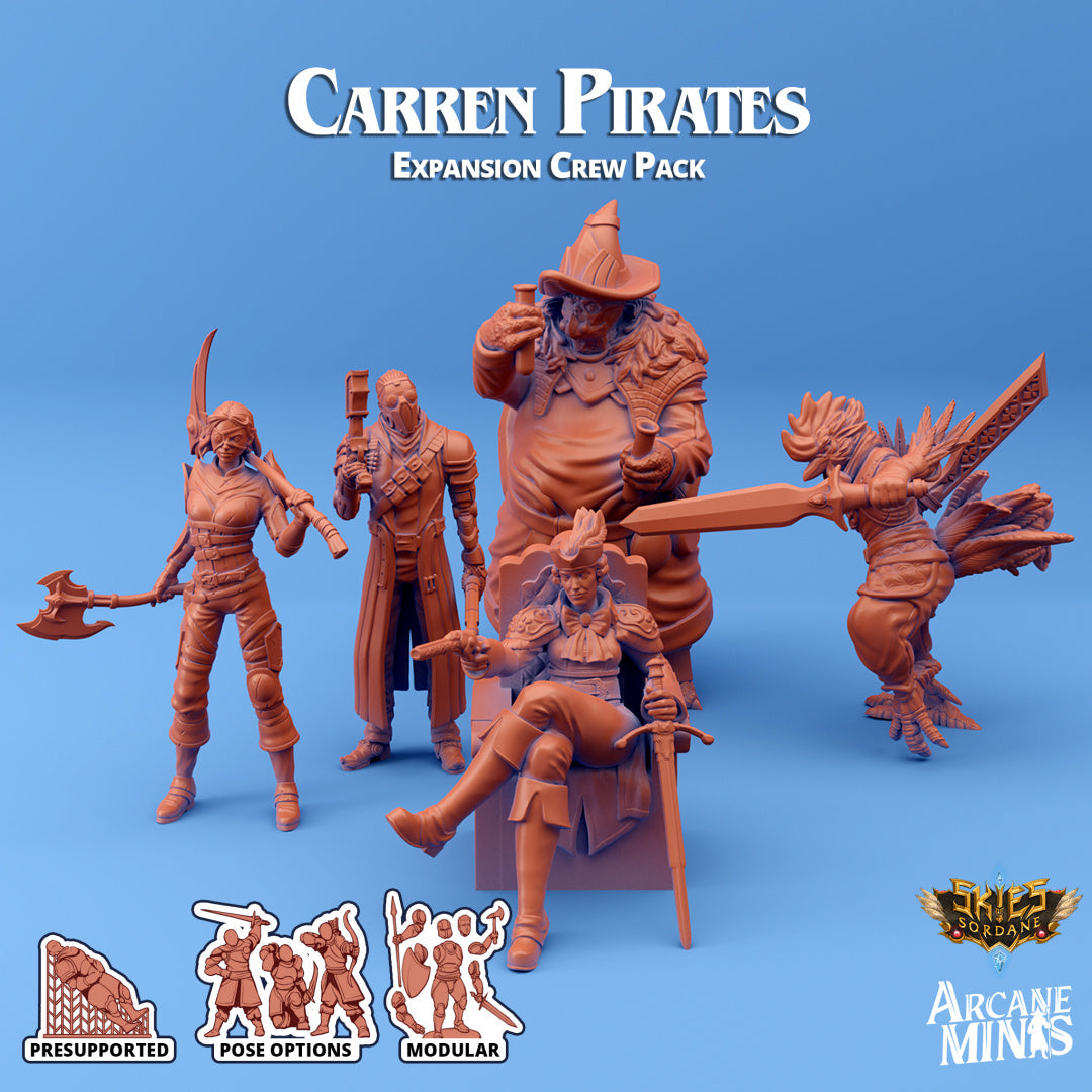 Carren Pirates Crew (Expansion) | Skies of Sordane | Fantasy Miniature | Arcane Minis