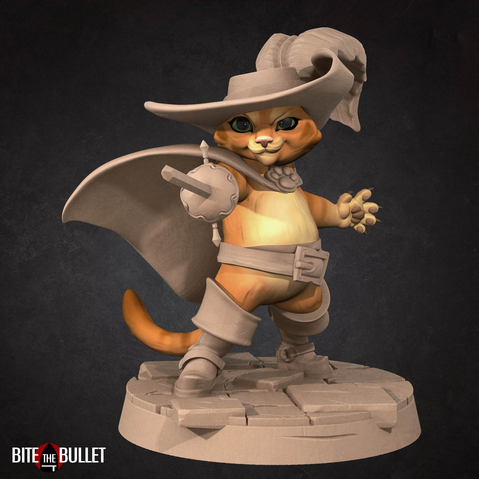 Cat Duelist | Tabaxi | Fantasy Miniature | Bite the Bullet