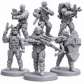 Cobra Alley Viper Troopers Cyberpunk Miniatures Set Papsikels Sci-Fi Resin Models