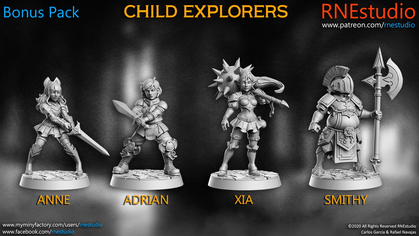Child Explorers Miniatures (Full Set) | Fantasy Miniature | RN Estudio