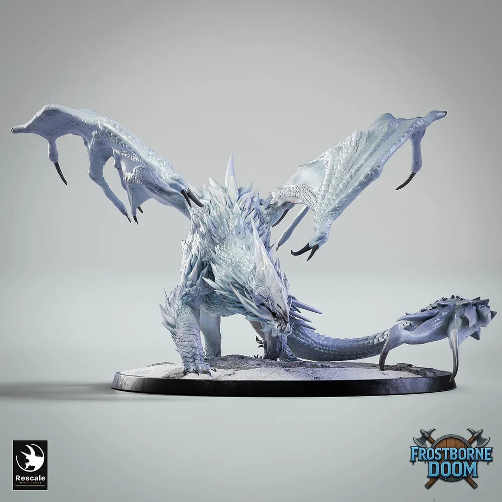 Chromatic Adult White Dragon | 2024 Redesign - 12K Resin Monster for D&D