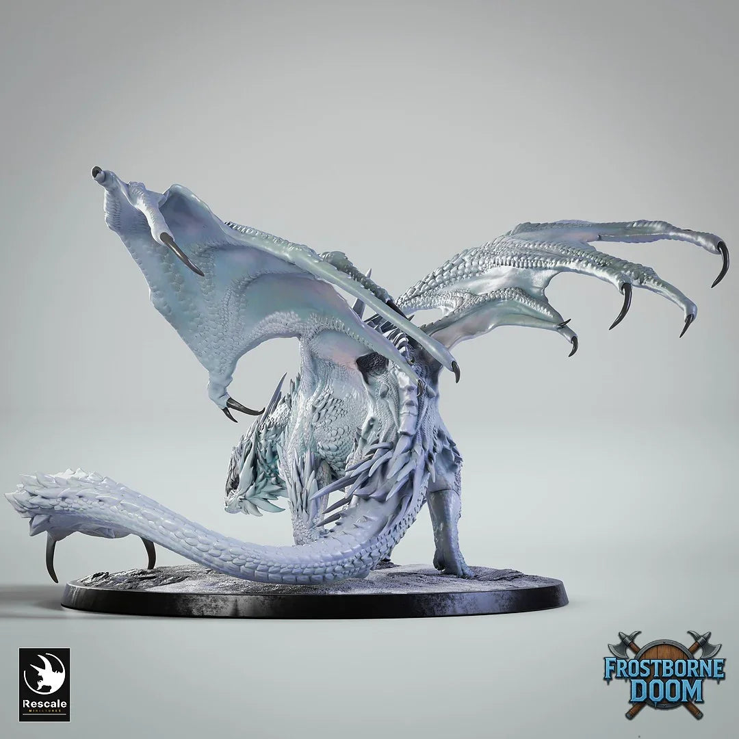 Chromatic Adult White Dragon | 2024 Redesign - 12K Resin Monster for D&D