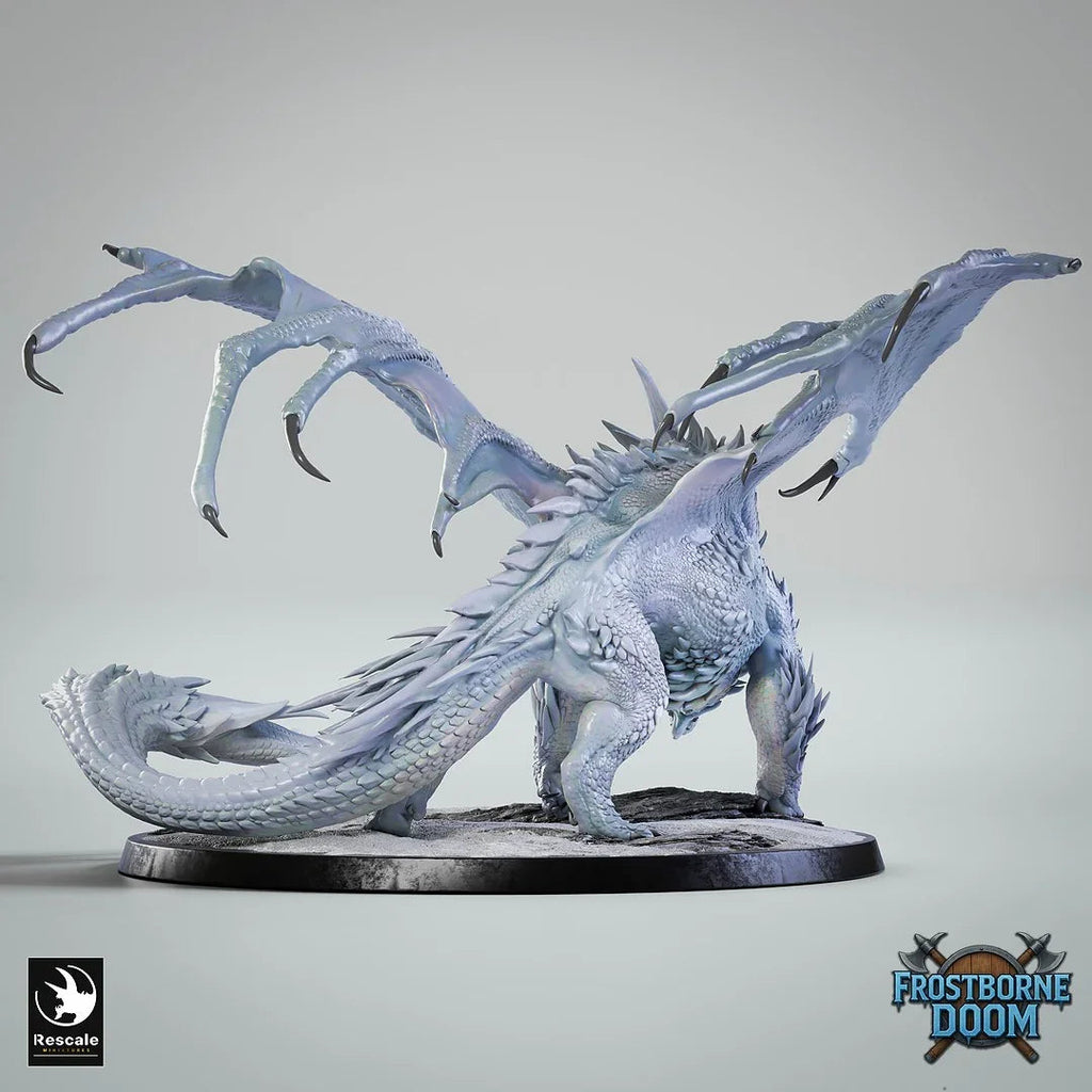 Chromatic Adult White Dragon | 2024 Redesign - 12K Resin Monster for D&D