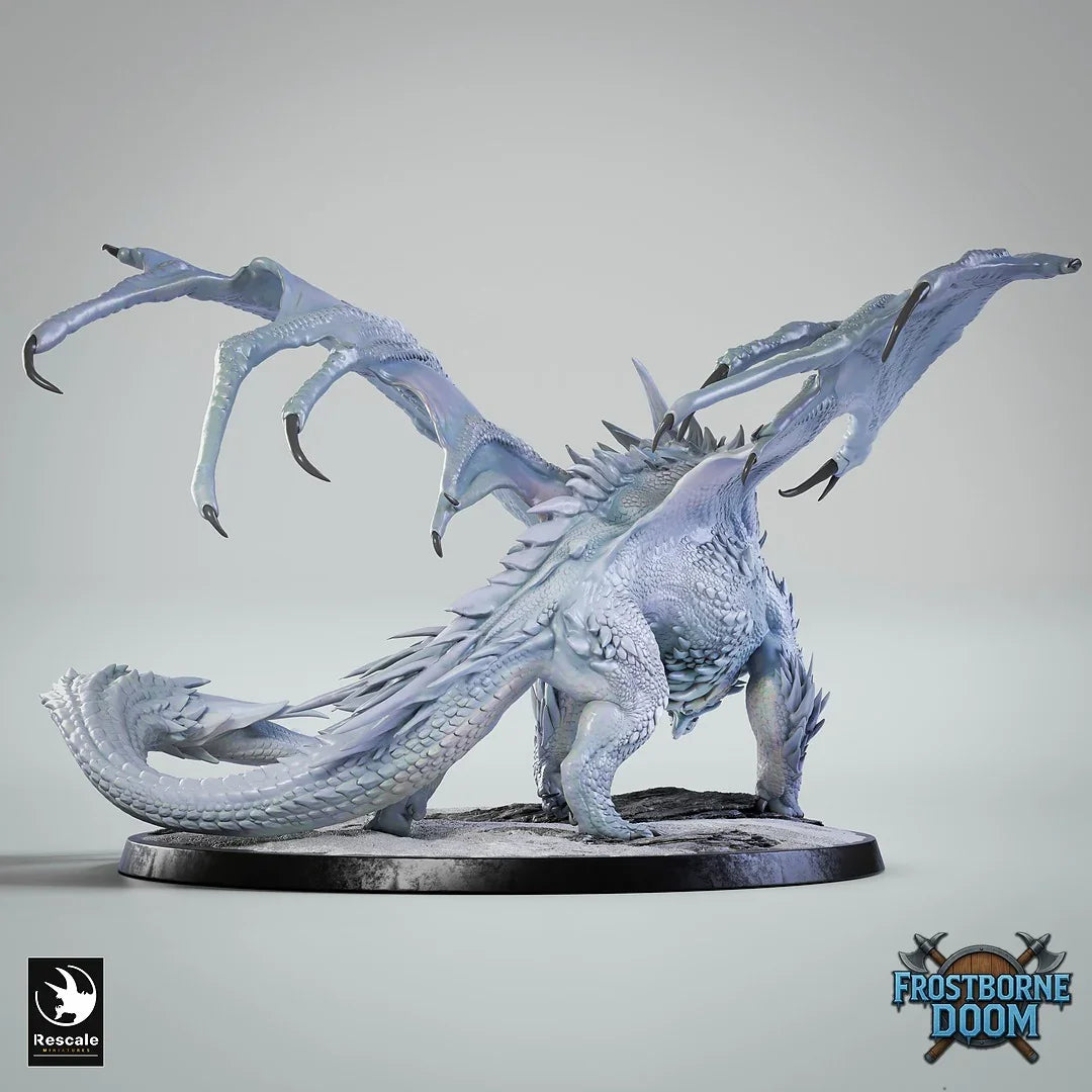 Chromatic Adult White Dragon | 2024 Redesign - 12K Resin Monster for D&D