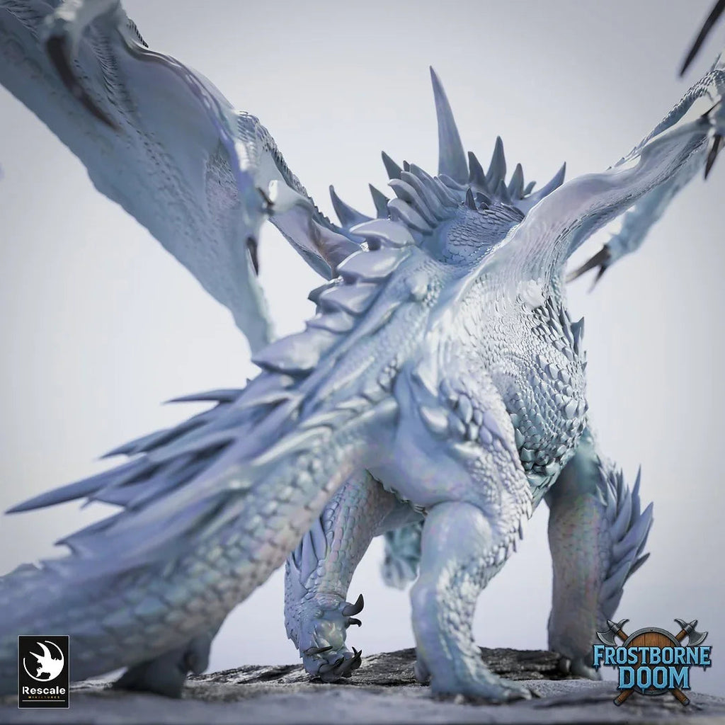 Chromatic Adult White Dragon | 2024 Redesign - 12K Resin Monster for D&D