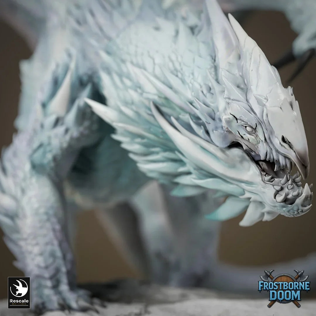 Chromatic Adult White Dragon | 2024 Redesign - 12K Resin Monster for D&D