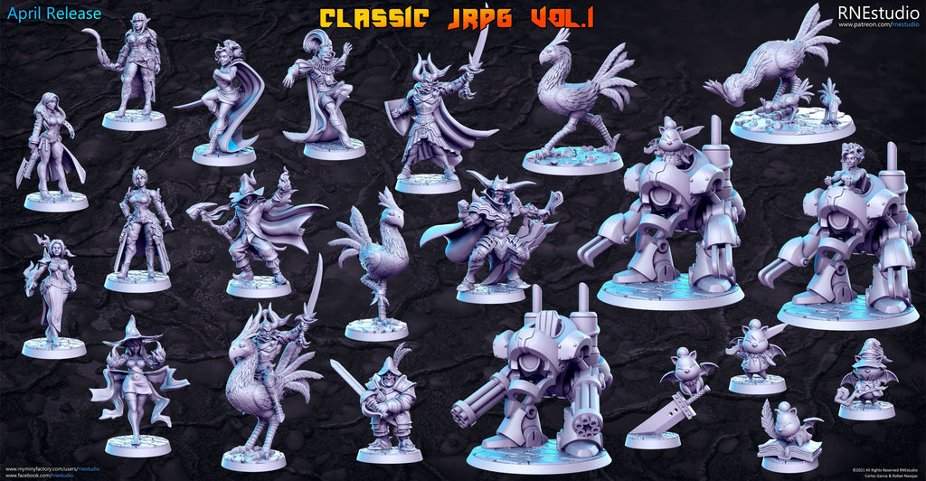 Classic JRPG Vol 1 Miniatures (Full Set) | Fantasy Miniature | RN Estudio