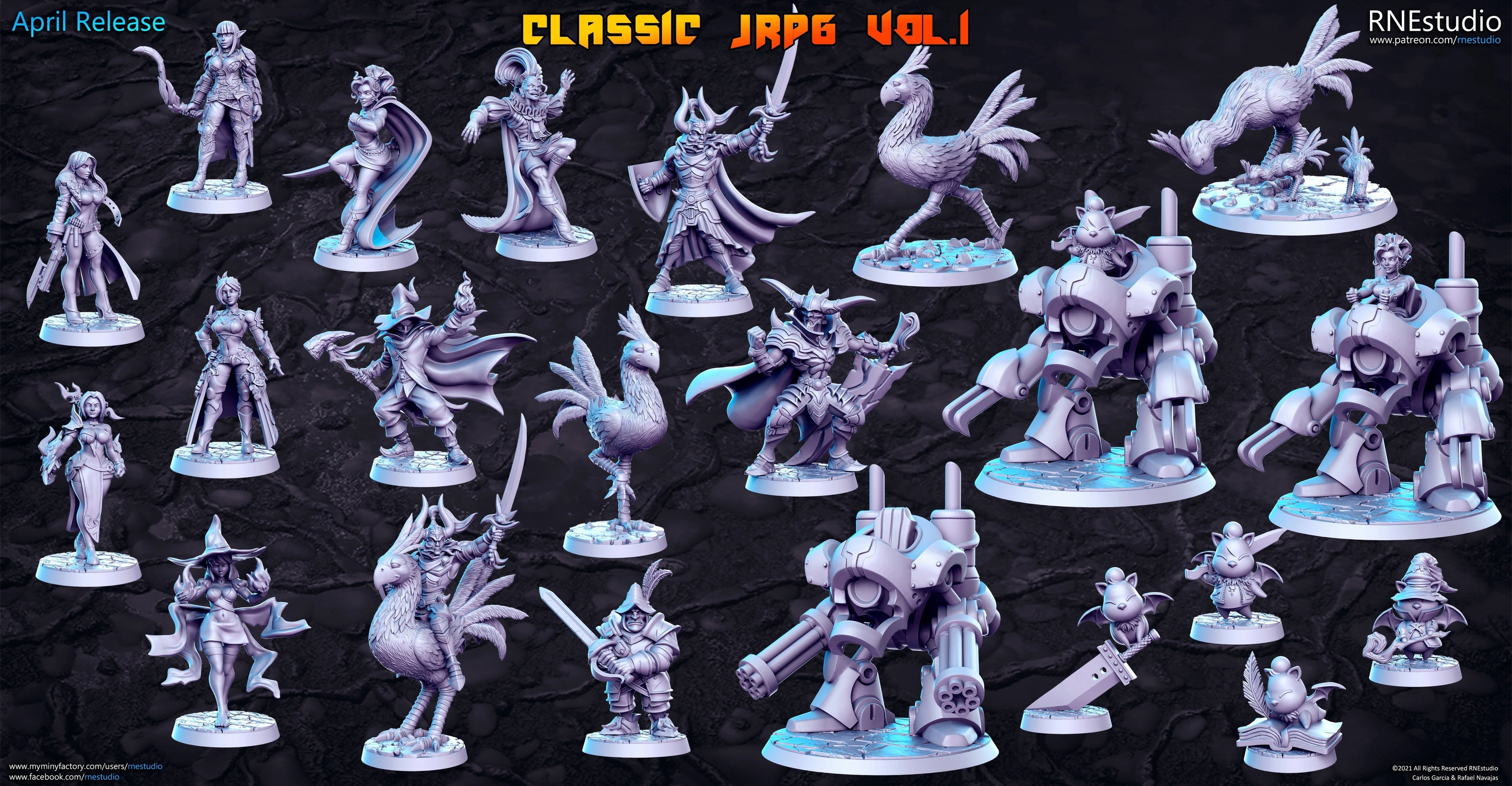 Classic JRPG Vol 1 Miniatures (Full Set) | Fantasy Miniature | RN Estudio