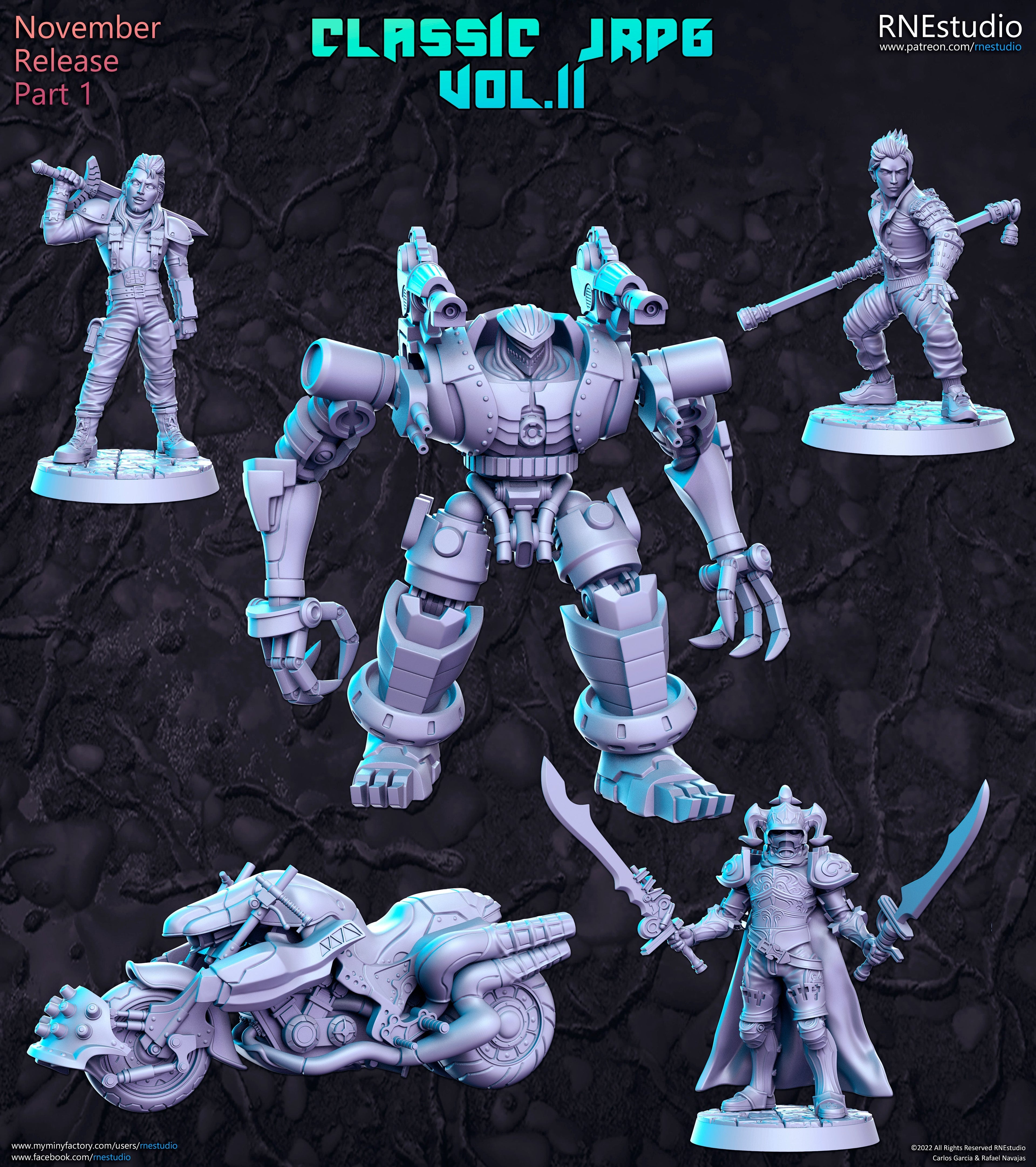 Classic JRPG Vol 11 Miniatures (Full Set) | Fantasy Miniature | RN Estudio
