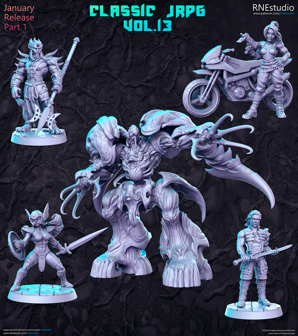 Classic JRPG Vol 13 Miniatures (Full Set) | Fantasy Miniature | RN Estudio