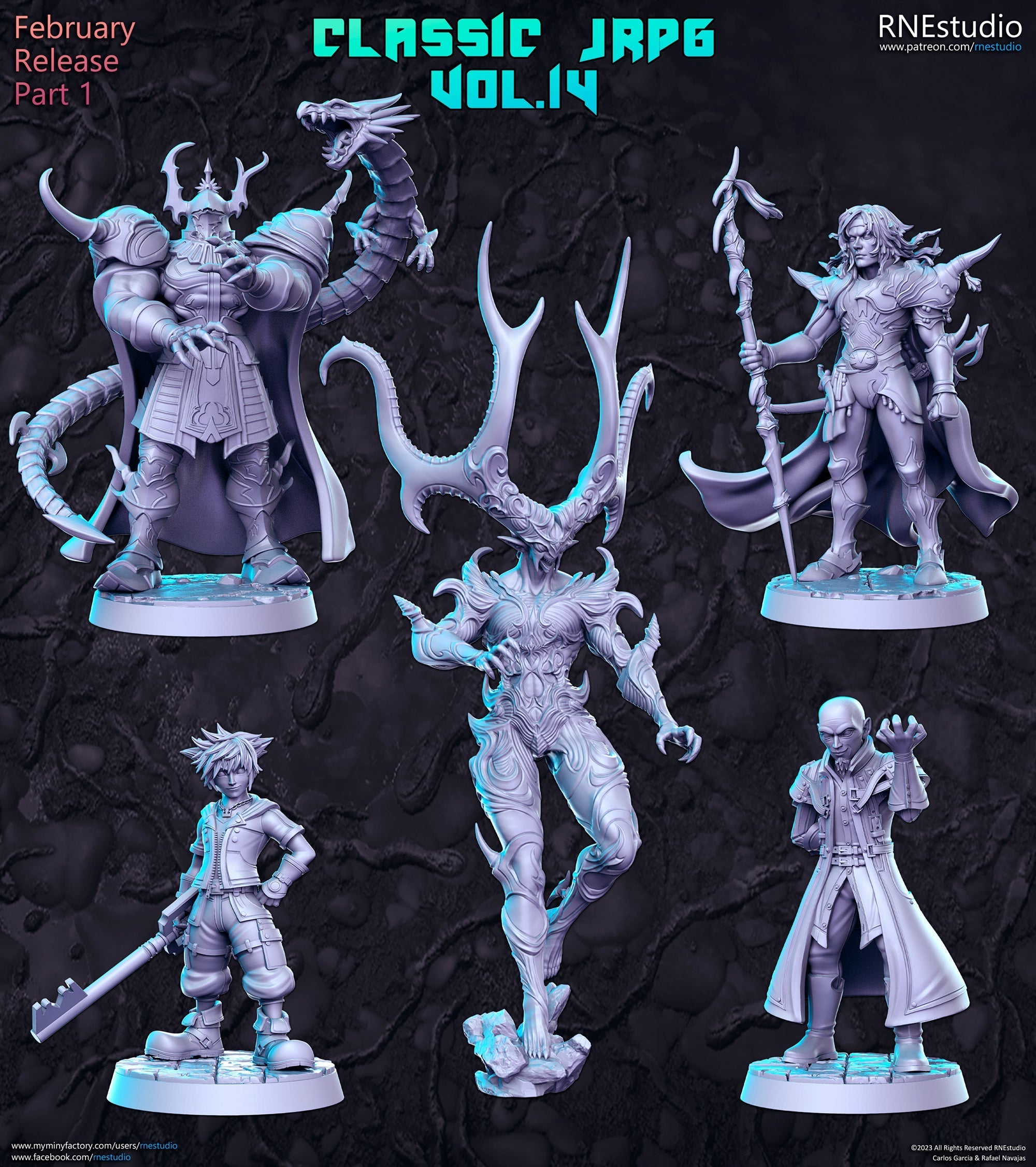 Classic JRPG Vol 14 Miniatures (Full Set) | Fantasy Miniature | RN Estudio