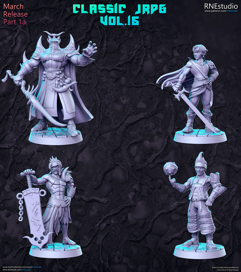 Classic JRPG Vol 15 Miniatures (Full Set) | Fantasy Miniature | RN Estudio