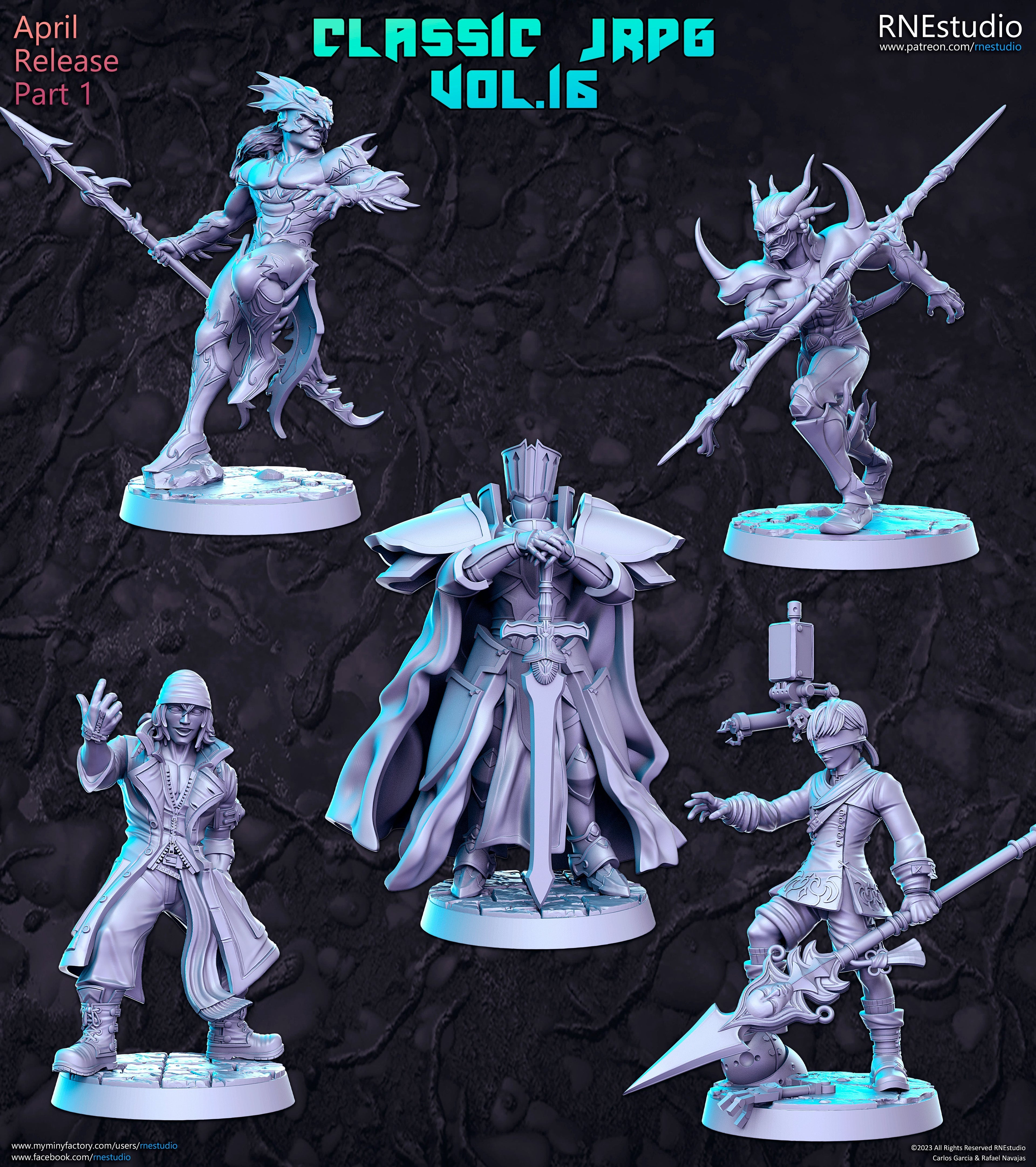 Classic JRPG Vol 16 Miniatures (Full Set) | Fantasy Miniature | RN Estudio