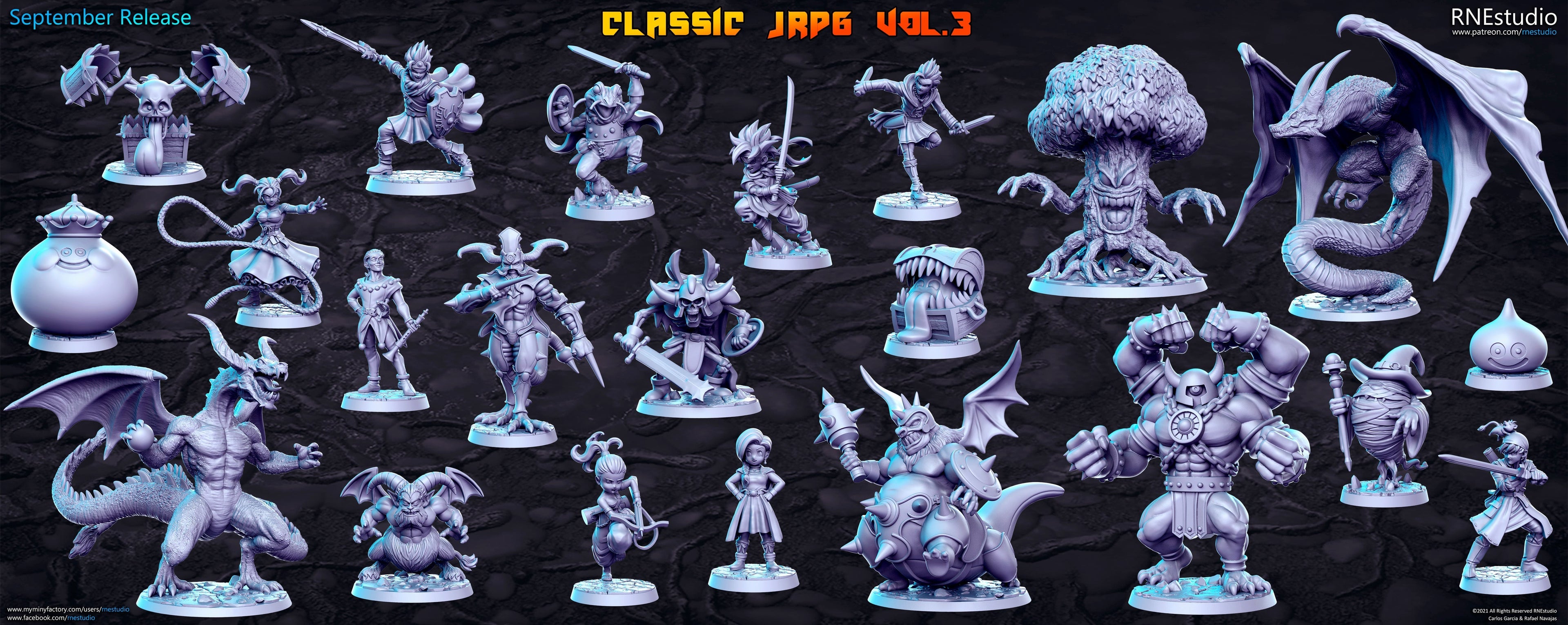 Classic JRPG Vol 3 Miniatures (Full Set) | Fantasy Miniature | RN Estudio