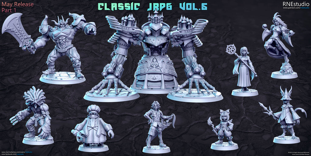 Classic JRPG Vol 5 Miniatures (Full Set) | Fantasy Miniature | RN Estudio