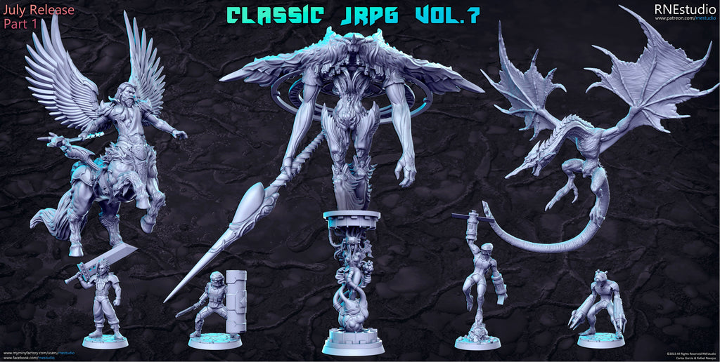 Classic JRPG Vol 7 Miniatures (Full Set) | Fantasy Miniature | RN Estudio