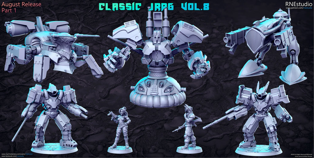Classic JRPG Vol 8 Miniatures (Full Set) | Fantasy Miniature | RN Estudio