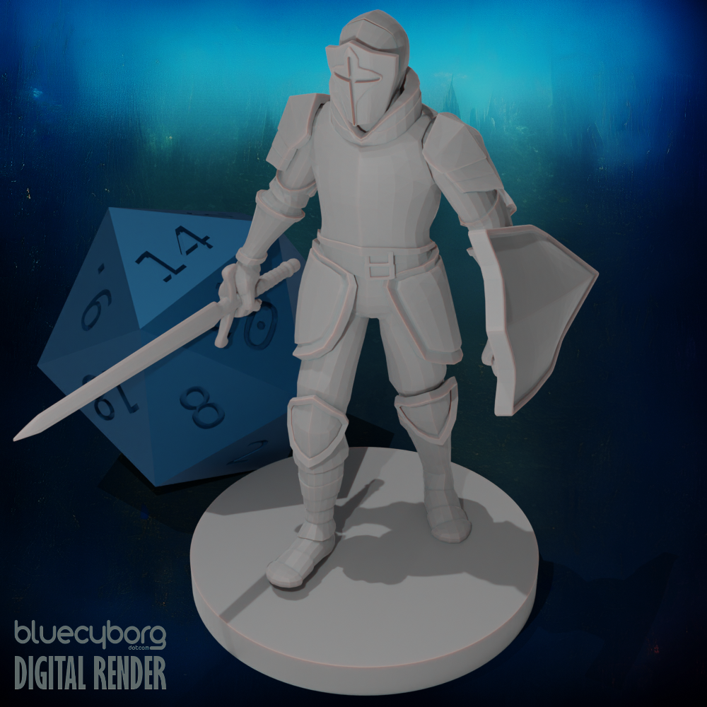Conquest Paladin Sword and Shield 28mm Scale Miniature