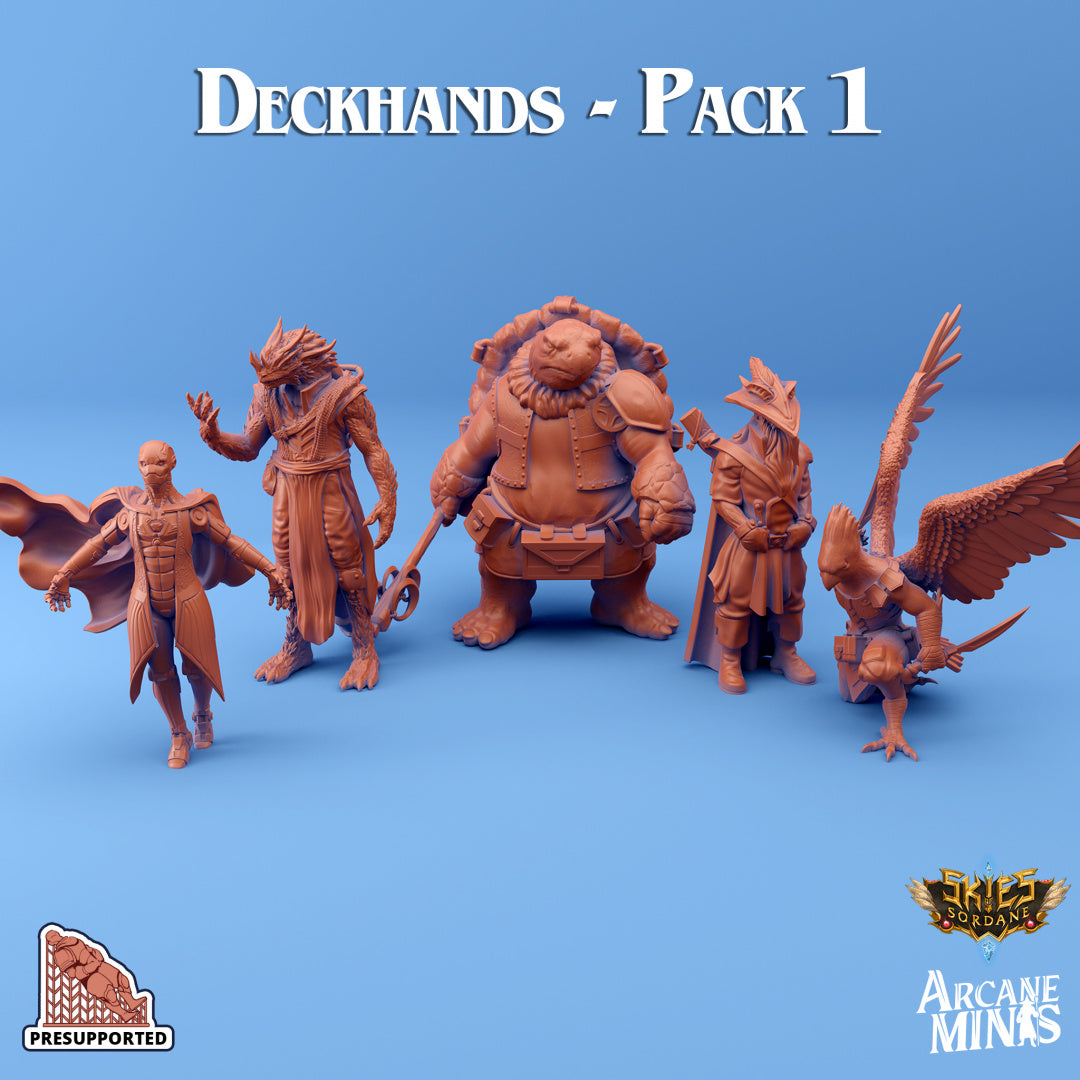 Deckhands Pack 1 | Skies of Sordane | Fantasy Miniature | Arcane Minis