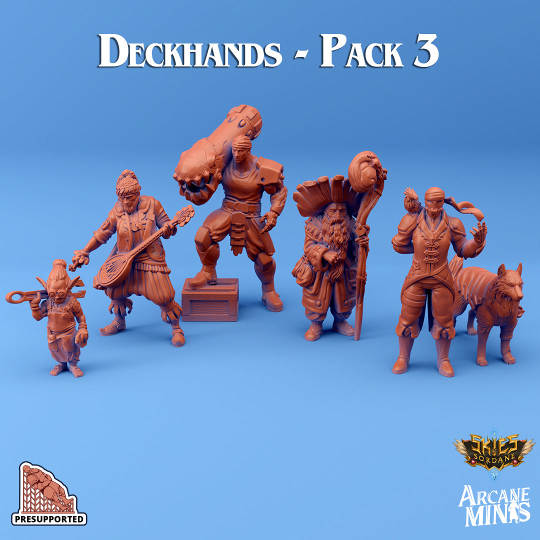 Deckhands Pack 3 | Skies of Sordane | Fantasy Miniature | Arcane Minis