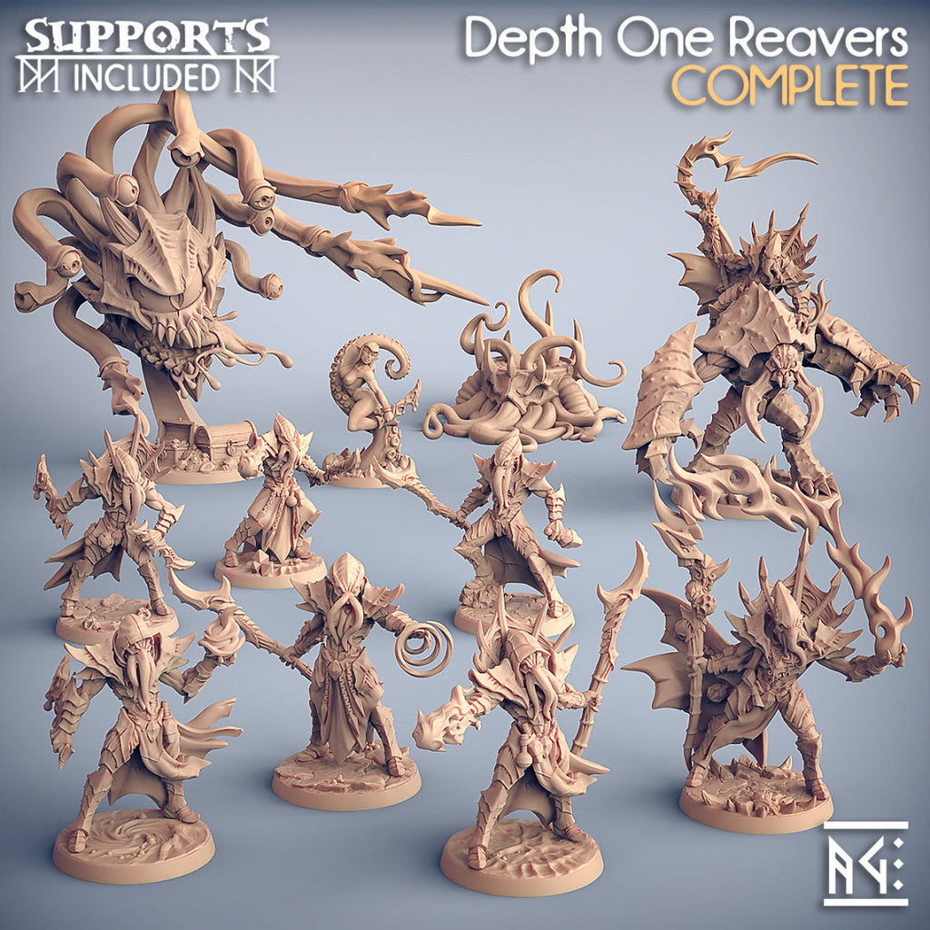 Depth One Reaver Miniatures (Full Set) | Fantasy D&D Miniature | Artisan Guild