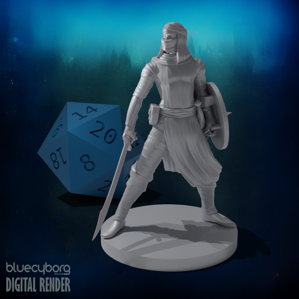 Human Desert Warrior 28mm Scale Miniature