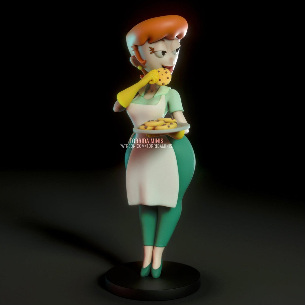 Dexters Mom | Pin-Up Statue Fan Art Miniature Unpainted | Torrida Minis