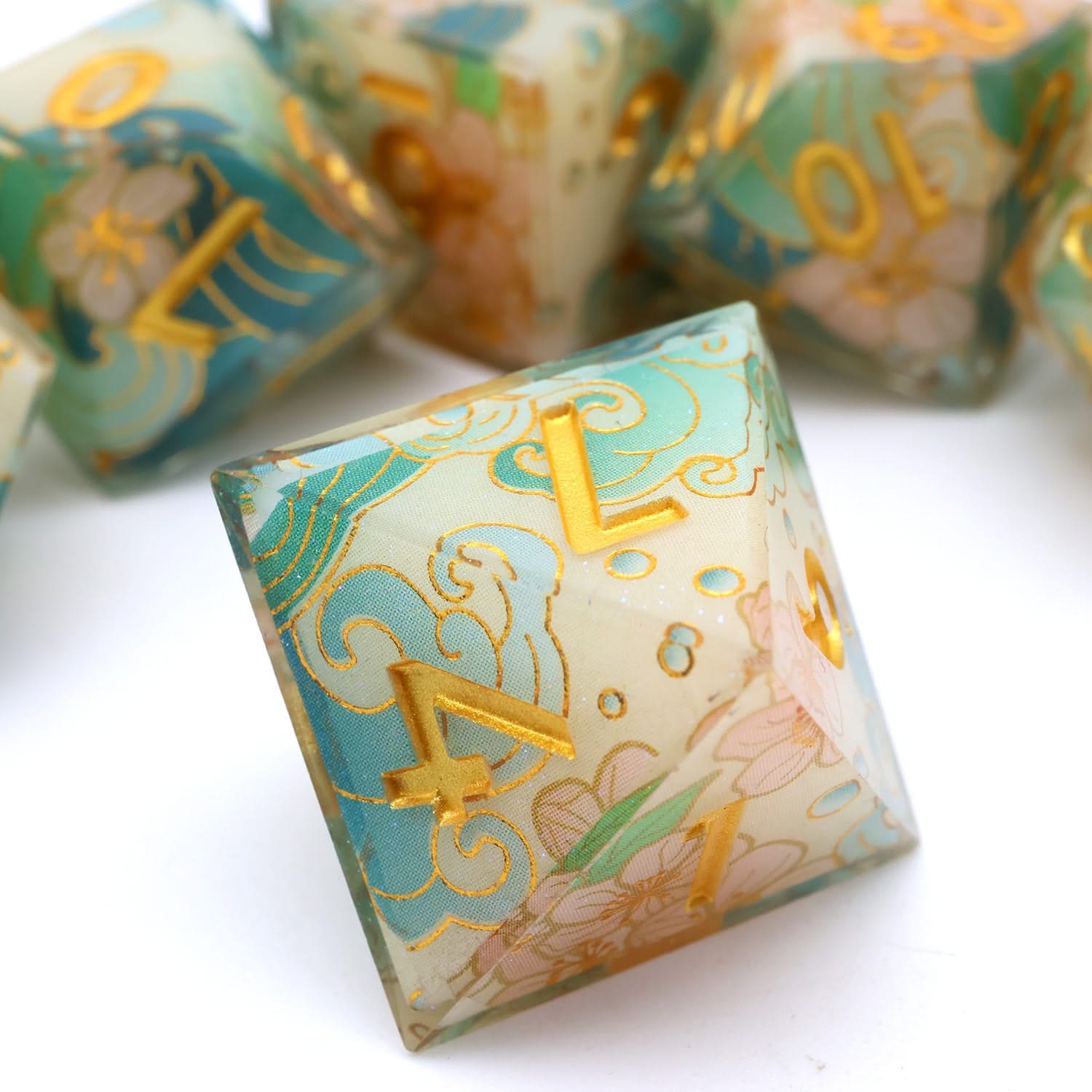 Emerald Tide | Art Core Dice | 7 Piece Set