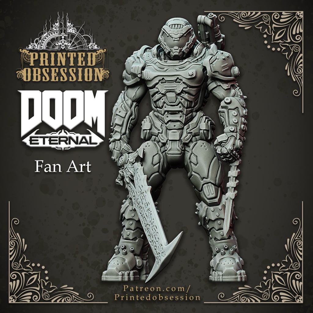 Doom Guy (150mm) | Doom | Fantasy Miniature | Printed Obsession
