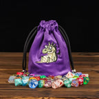 Dracopup | Flannel Drawstring Dice Bag | Purple