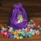 Dracopup | Flannel Drawstring Dice Bag | Purple