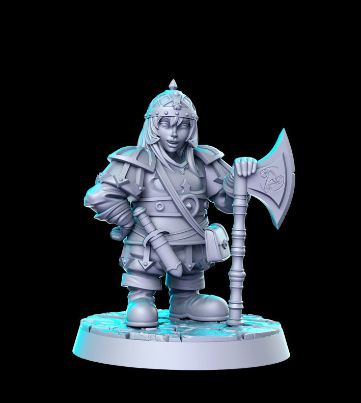 Dwarf Barbarian | Heroine's Quest Vol 2 | Fantasy Miniature | RN Estudio